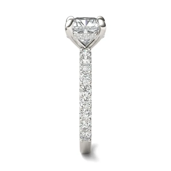 Cushion Custom Hidden Halo Bold 3/4 Eternity Engagement Ring